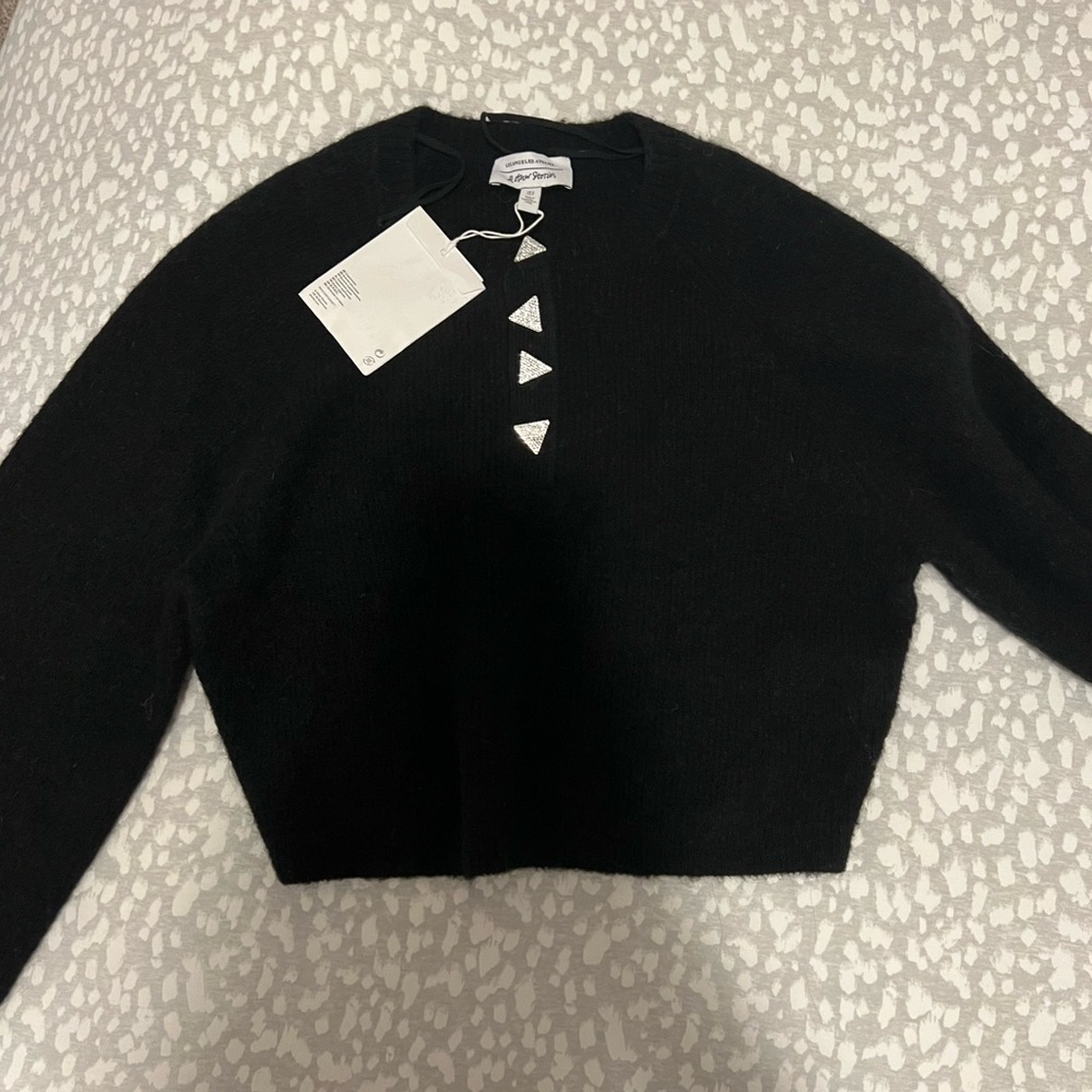 & other stories sweater embellished triangle button detail NWT